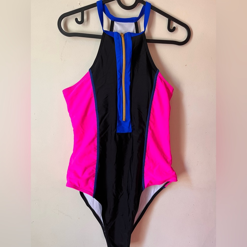 SHEIN BARBIE PINK 1 PIECE SWIM SUIT**